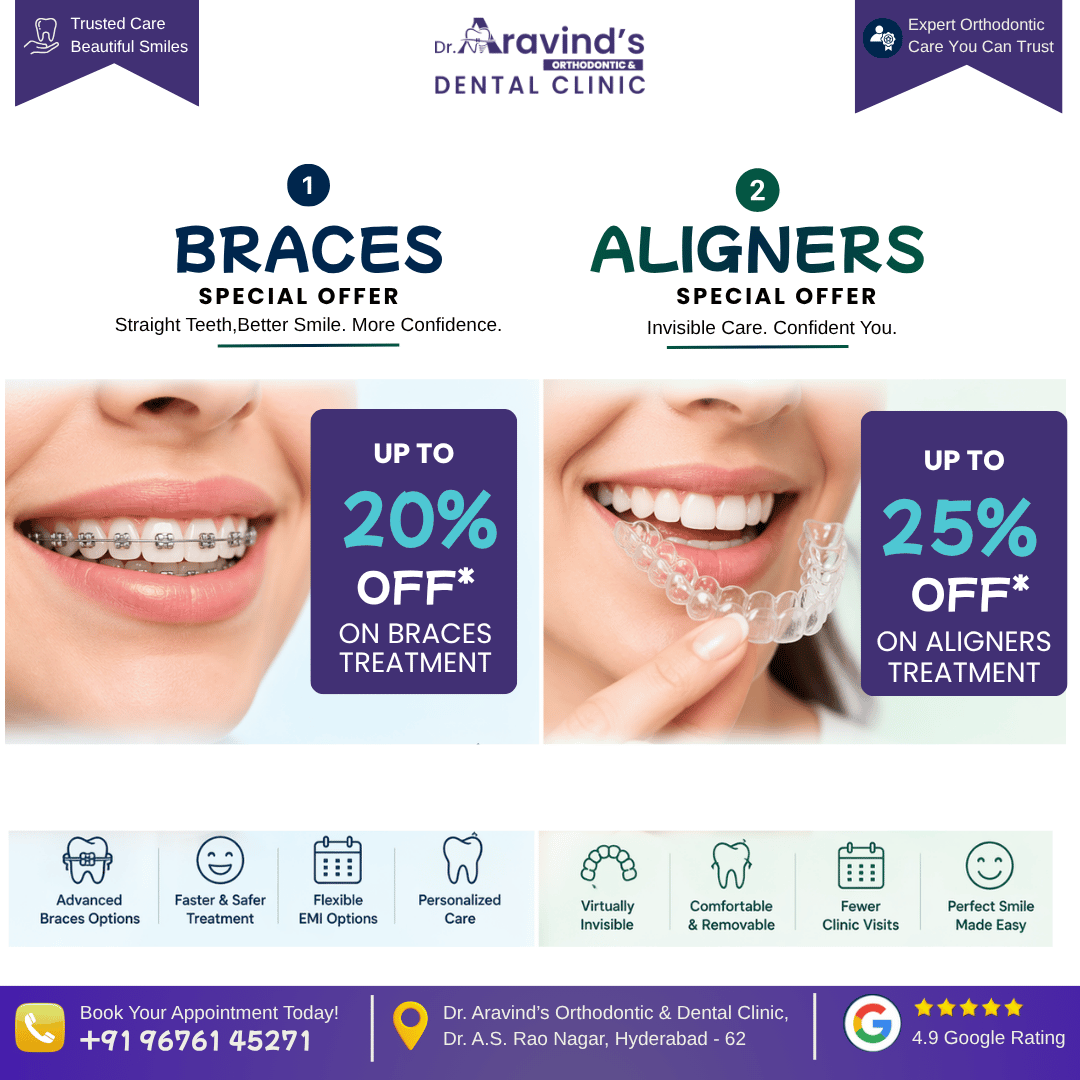 Braces | Aligners AT Dr.Arvind's Dental Clinic in Hyderabad